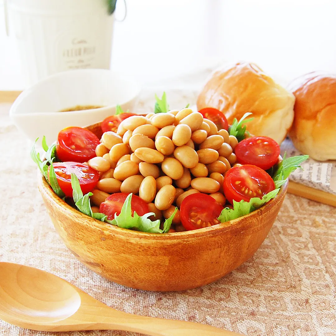 大豆と水菜のサラダ