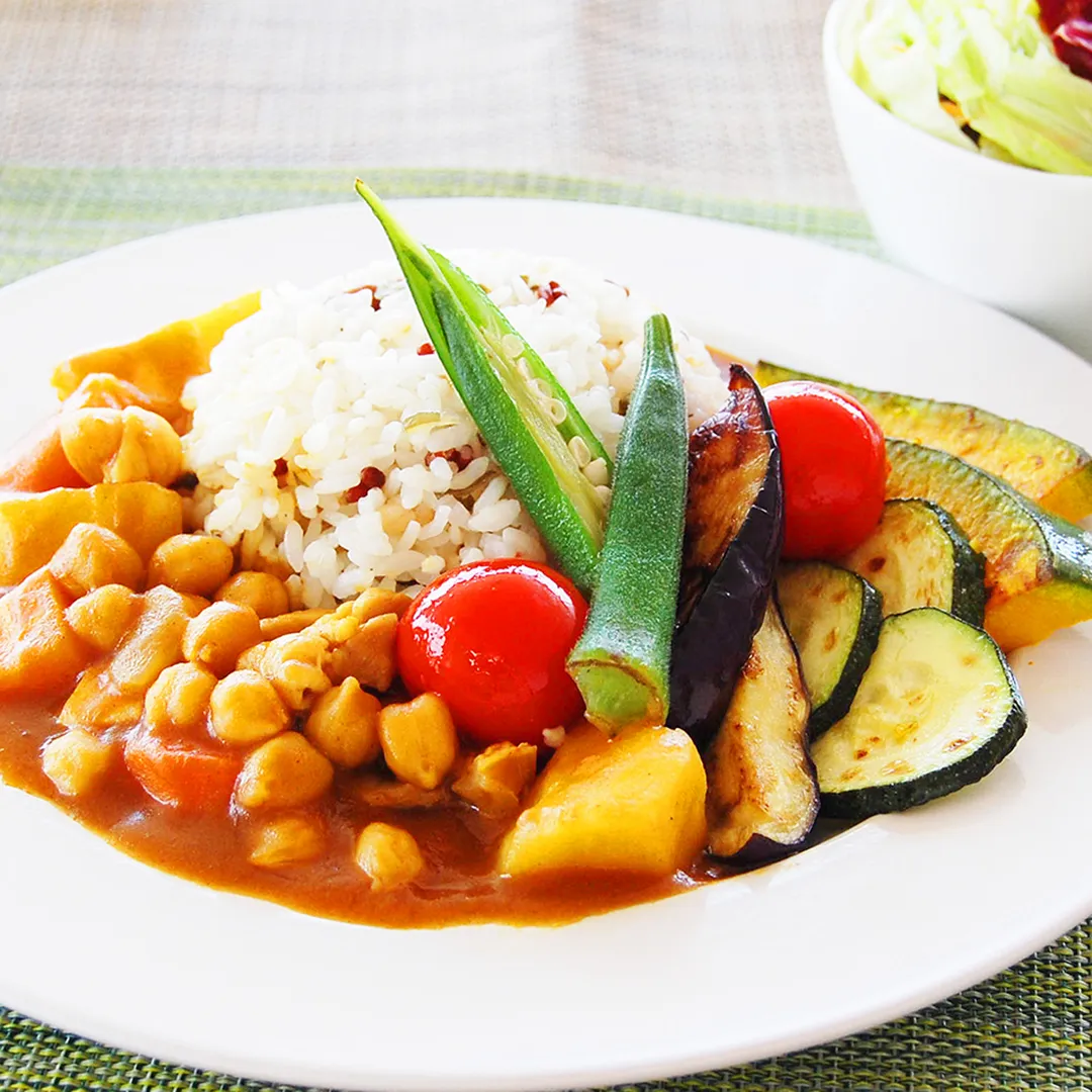 ひよこ豆の夏野菜カレー