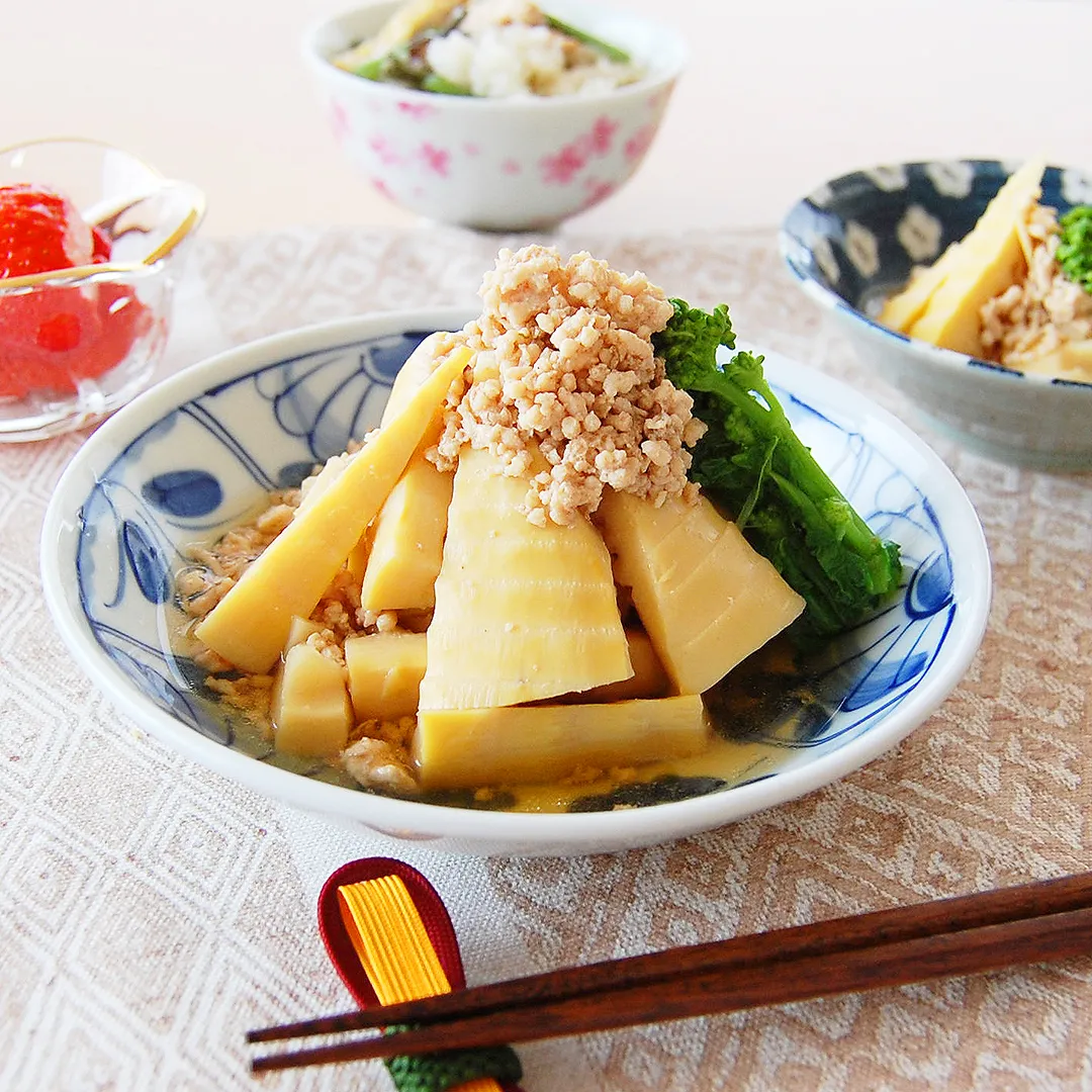 たけのこと鶏ひき肉の甘辛煮