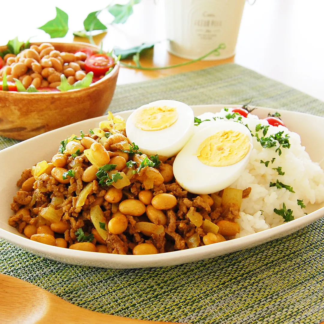 ひき肉と大豆のドライカレー