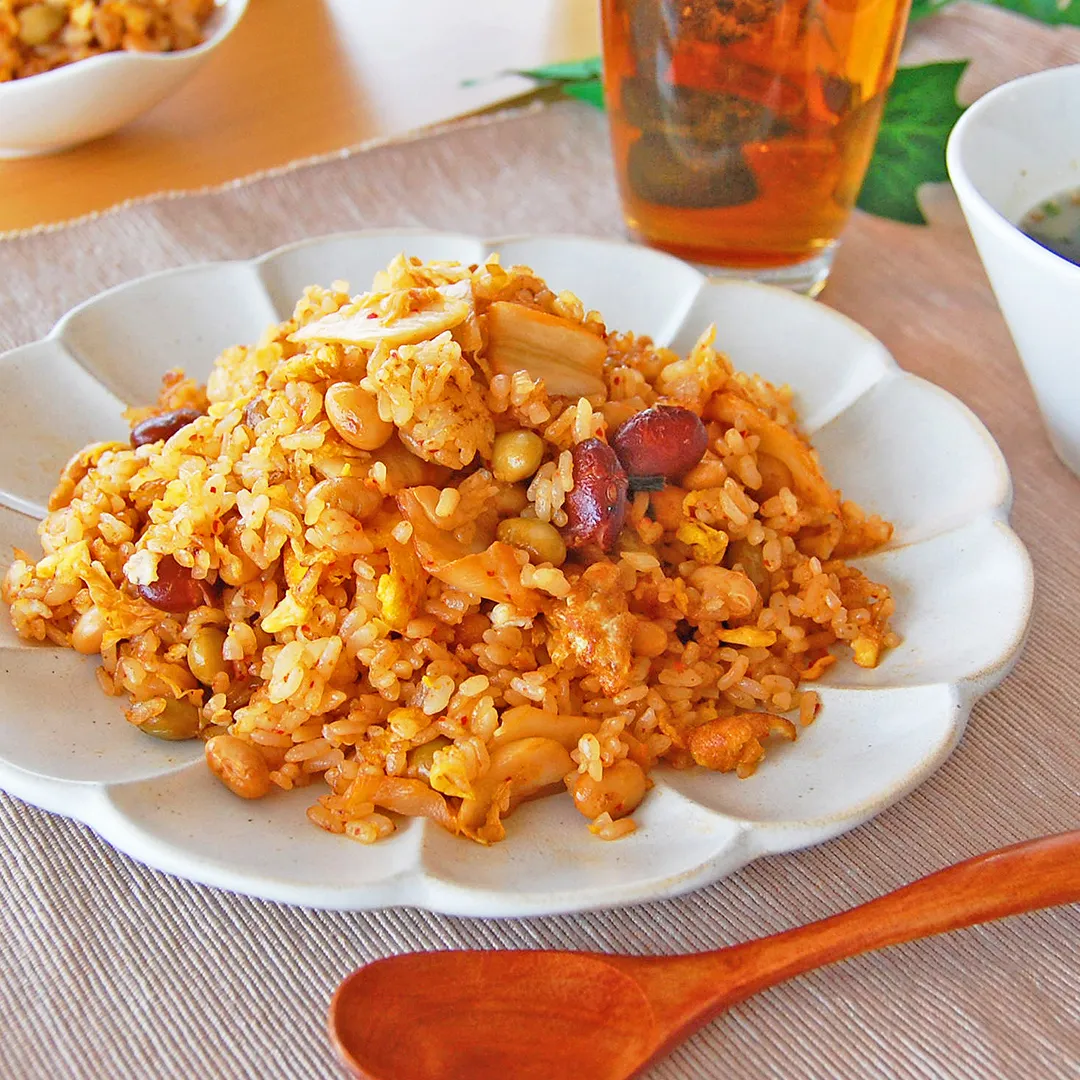 サラダ豆キムチ炒飯