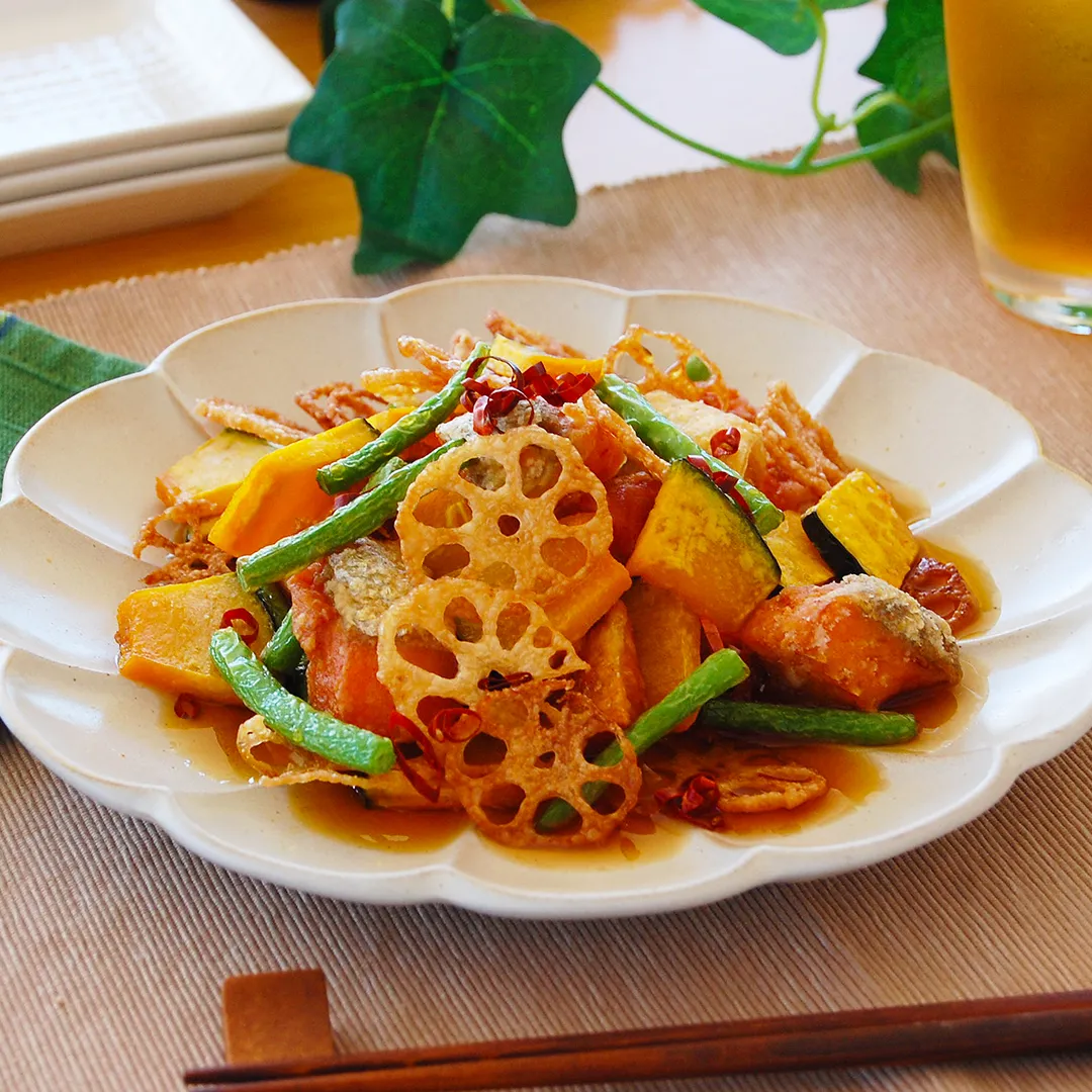鮭と素揚げ野菜の南蛮漬け