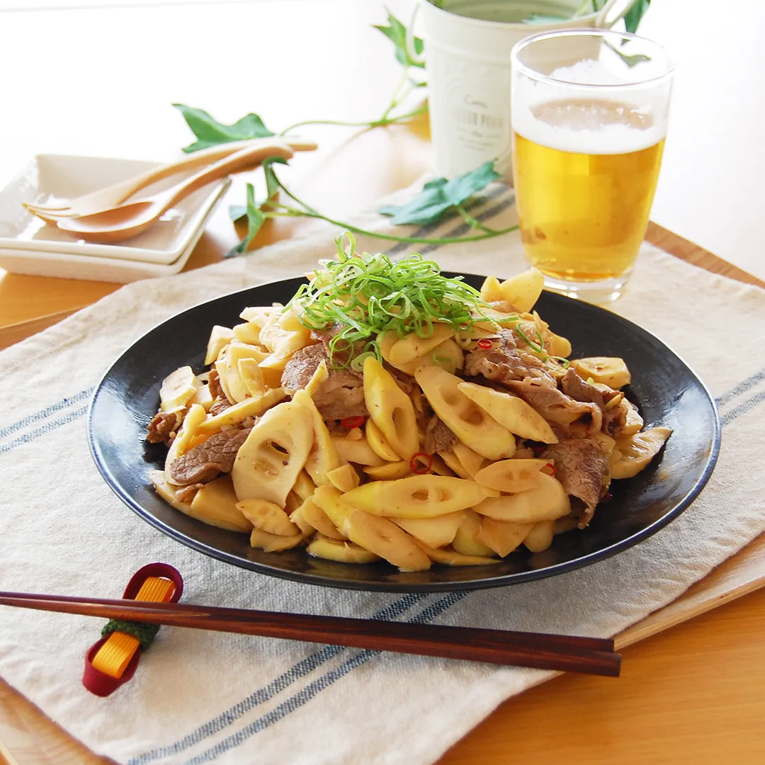 細竹と牛肉のしぐれ煮