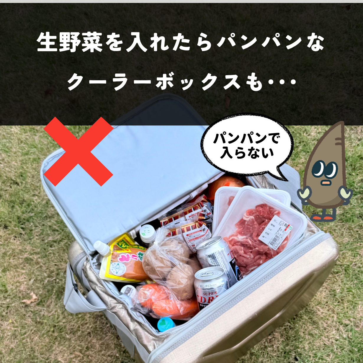 クーラーボックスパンパン