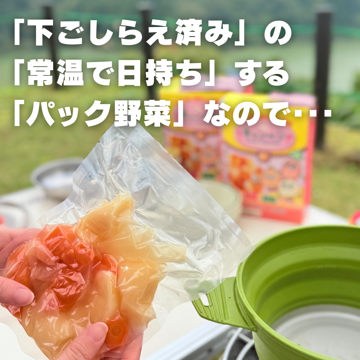 下ごしらえ済み・常温日持ち・パック野菜