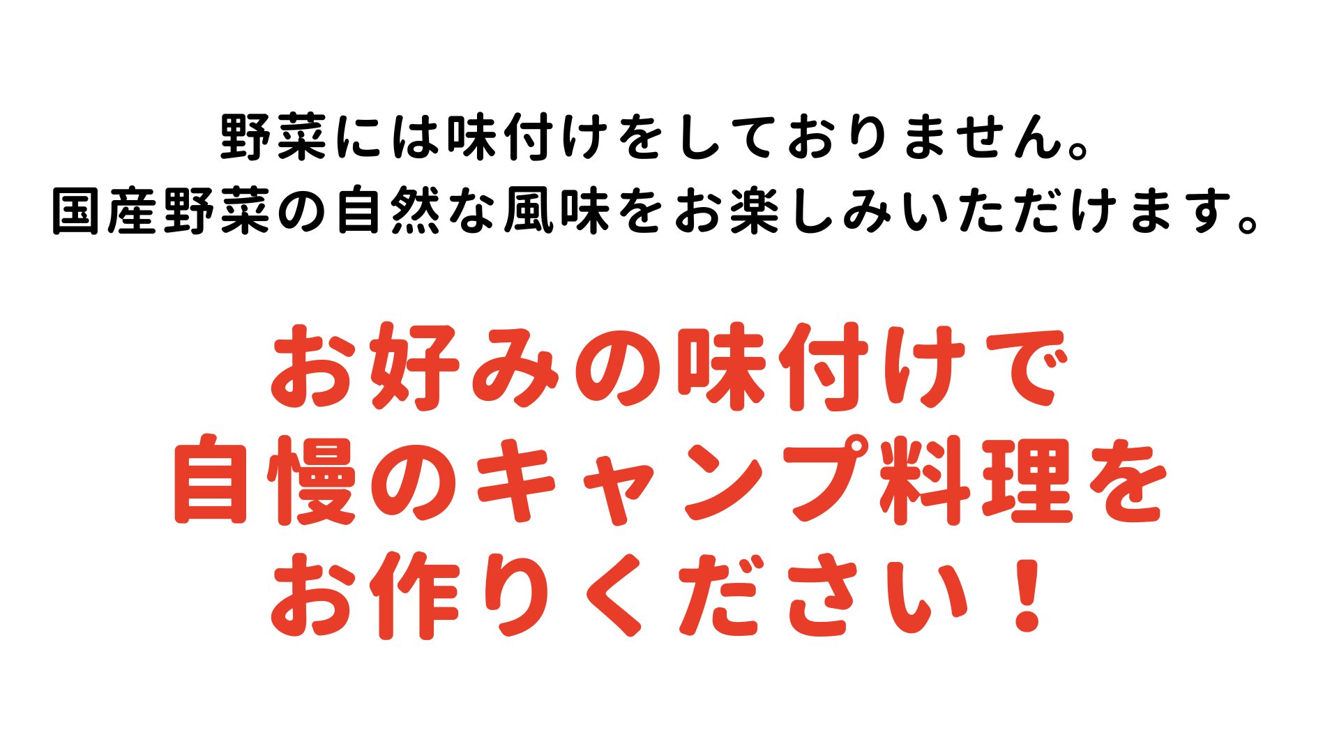 お好みの味付けで自慢のキャンプ料理を
